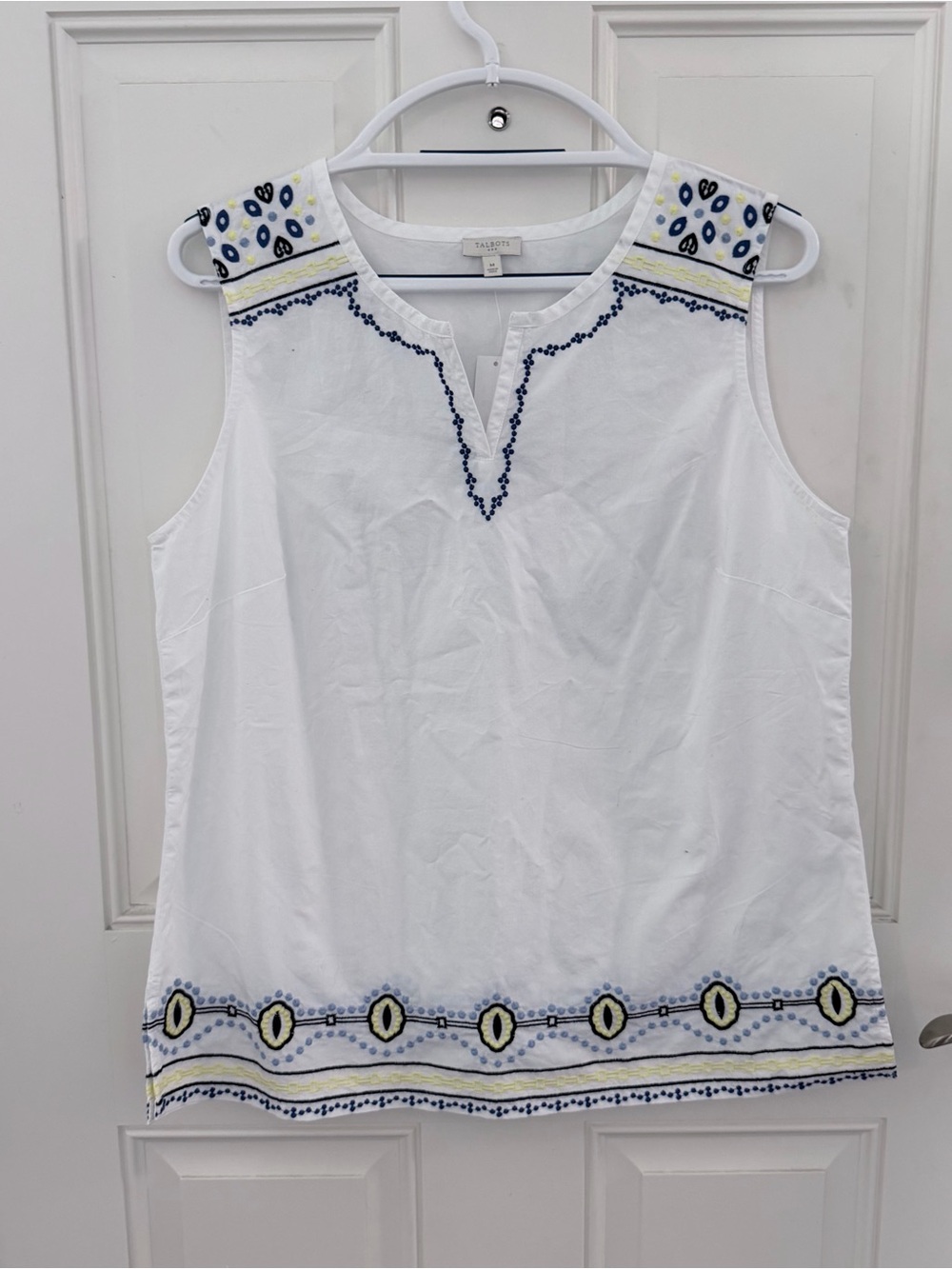 Talbots Embroidered Sleeveless Blouse M | NWT